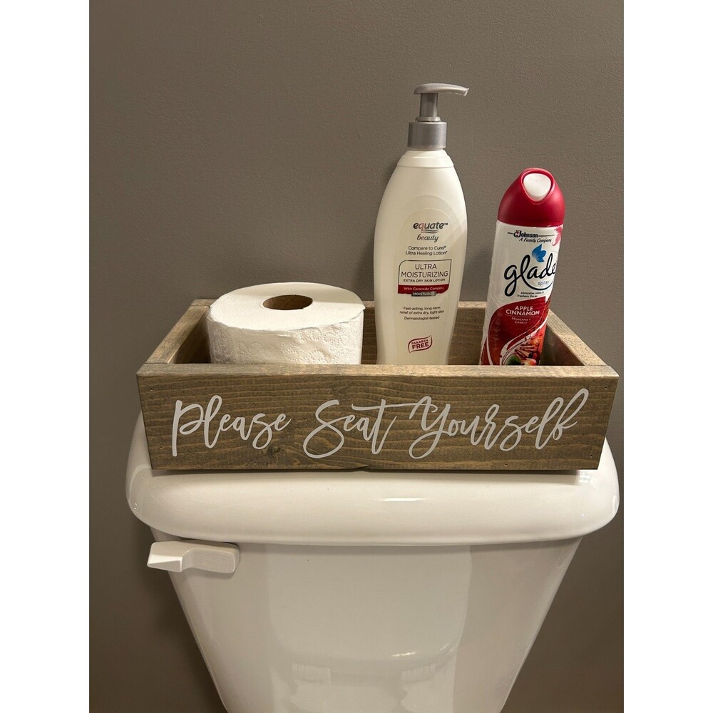 Bathroom Vanity Tray, Toilet Tank Tray, Toilet Wooden Tank Topper NEW